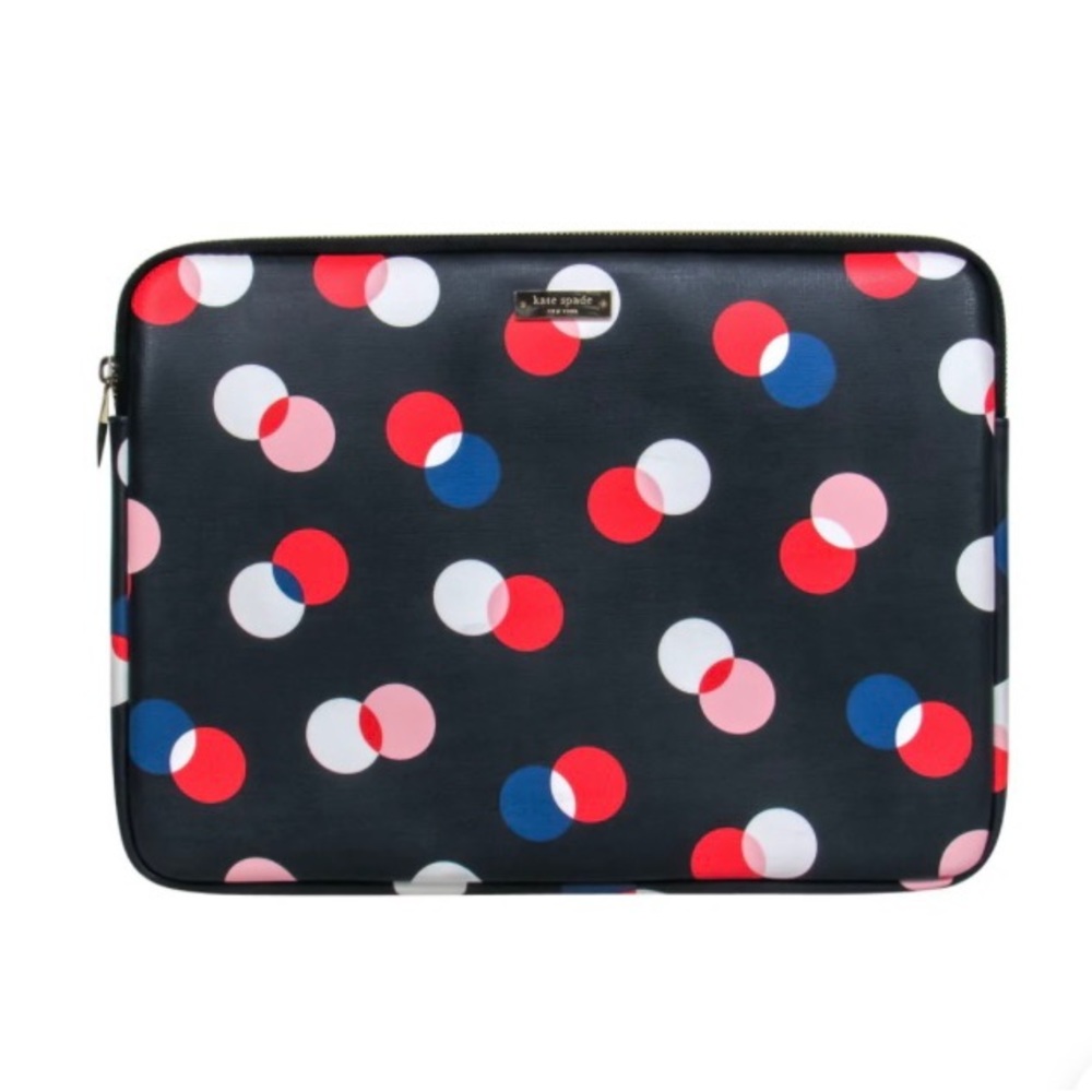 Kate Spade padded laptop case zipper polka dot